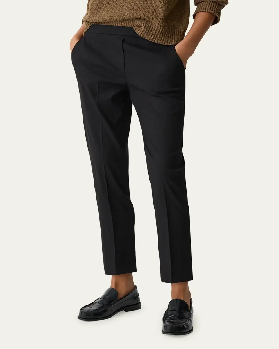 Theory Treeca Good Linen Cropped Pull-On Ankle Pants | Thumbnail 5