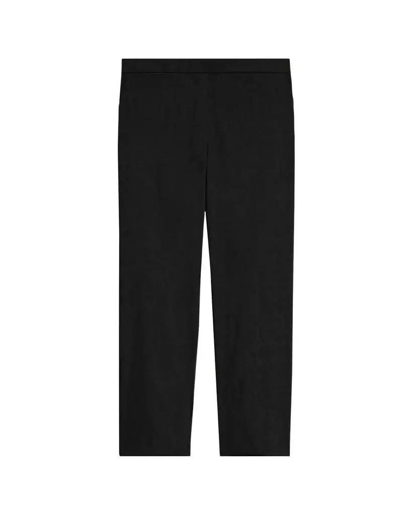 Theory Treeca Good Linen Cropped Pull-On Ankle Pants