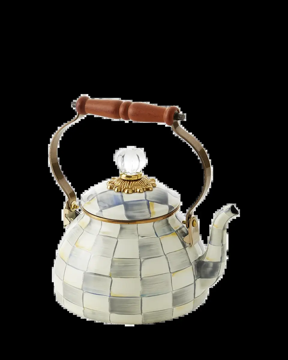 MacKenzie-Childs Sterling Check Tea Kettle, 2qt. | Thumbnail 2 MacKenzie-Childs Sterling Check Tea Kettle, 2qt. | Thumbnail 2