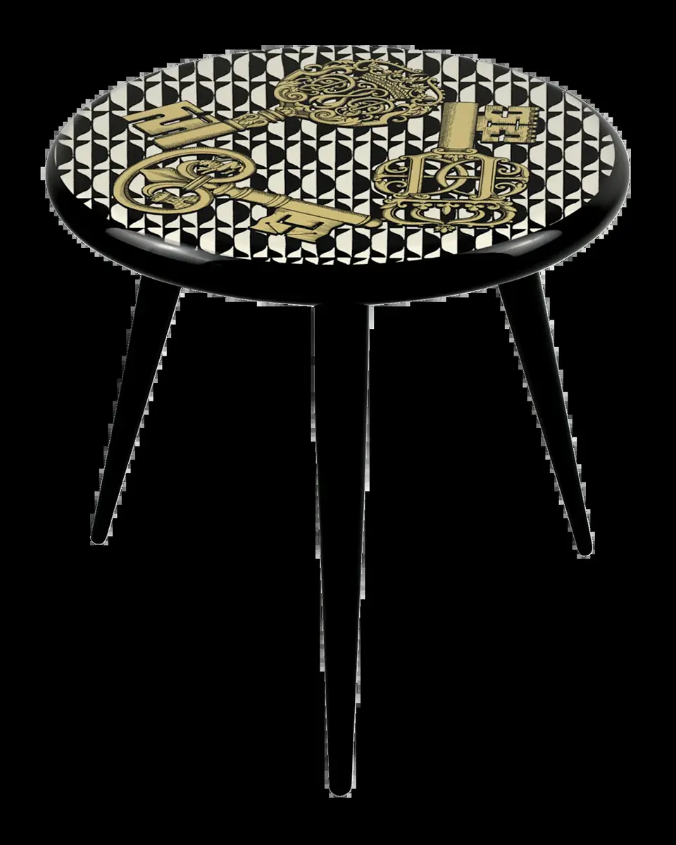 FORNASETTI Chiavi Oro e Losanghe Stool - 18" | Thumbnail 2 FORNASETTI Chiavi Oro e Losanghe Stool - 18" | Thumbnail 2