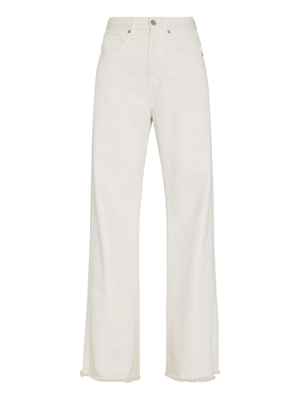 Veronica Beard Taylor Wide-Leg Frayed Jeans