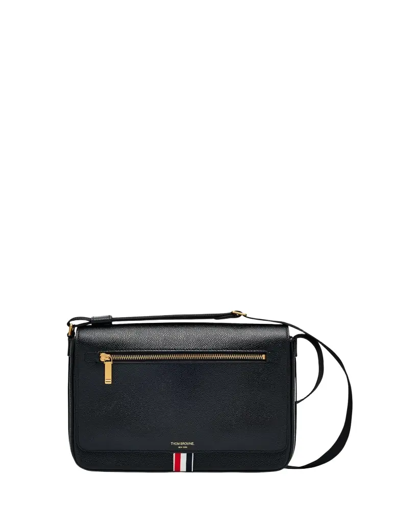 Thom Browne Men's Reporter Leather Crossbody Bag | Image 1 Thom Browne Men's Reporter Leather Crossbody Bag | Image 1