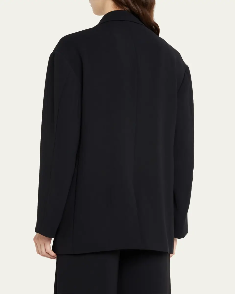 Vince Double-Breasted Crepe Boyfriend Blazer | Thumbnail 3