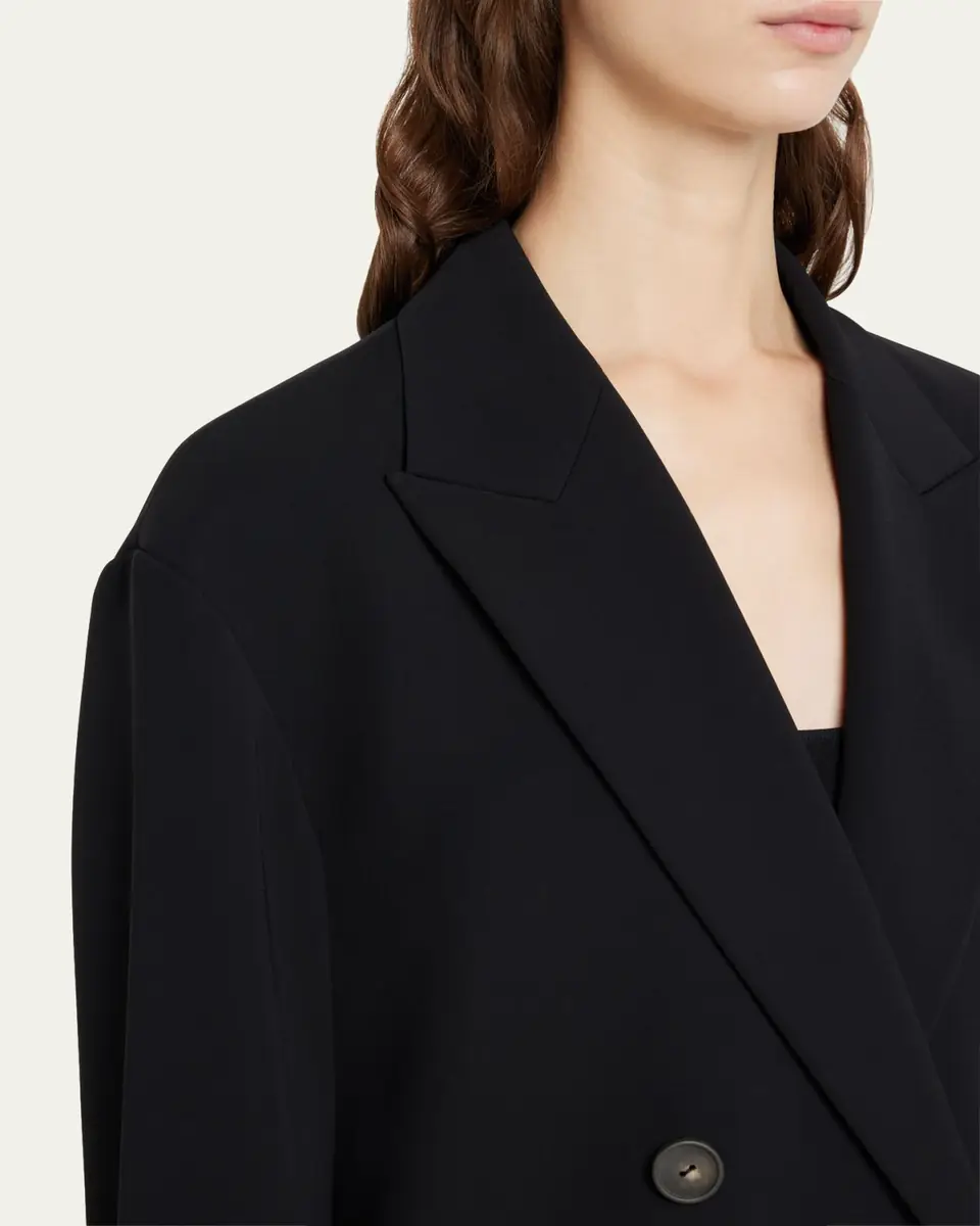 Vince Double-Breasted Crepe Boyfriend Blazer | Thumbnail 5