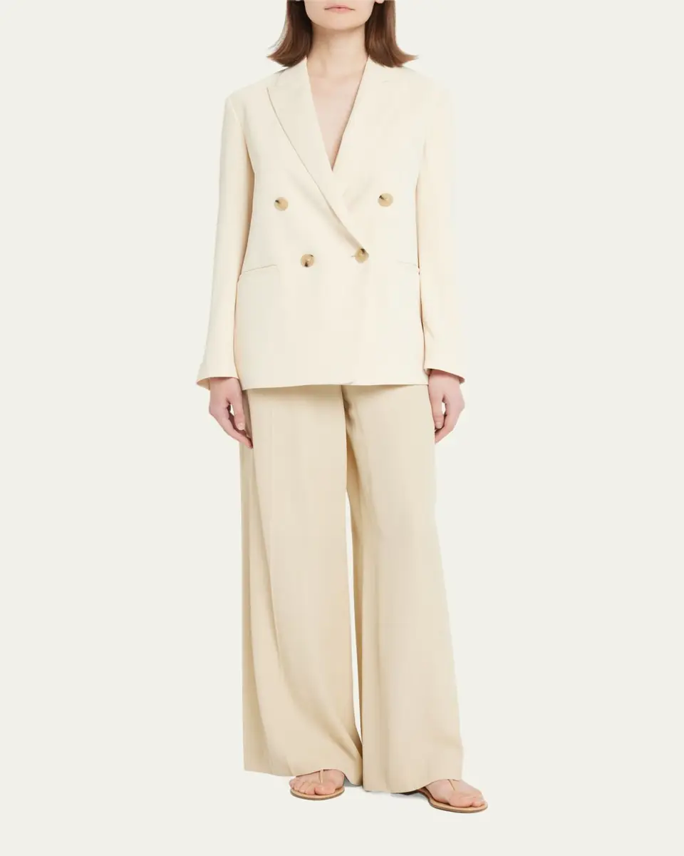 Vince Double-Breasted Crepe Boyfriend Blazer | Thumbnail 6
