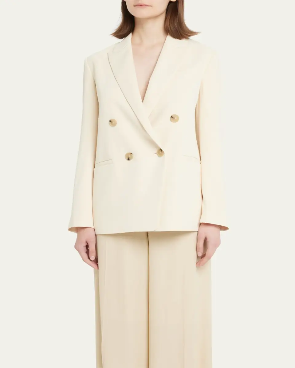 Vince Double-Breasted Crepe Boyfriend Blazer | Thumbnail 8