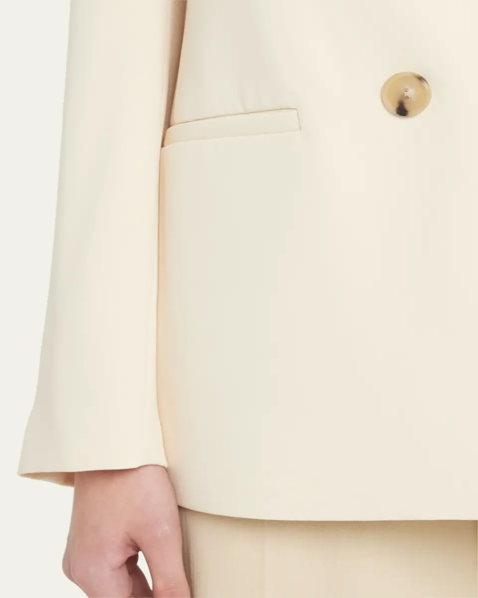 Vince Double-Breasted Crepe Boyfriend Blazer | Thumbnail 9