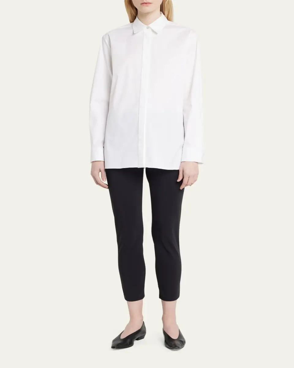 Theory Classic Button-Front Boyfriend Shirt | Thumbnail 2 Theory Classic Button-Front Boyfriend Shirt | Thumbnail 2