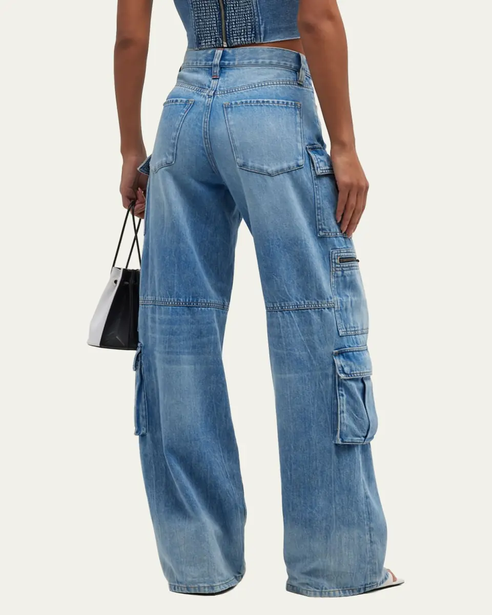 Alice + Olivia Cay Baggy Denim Cargo Pants | Thumbnail 3 Alice + Olivia Cay Baggy Denim Cargo Pants | Thumbnail 3