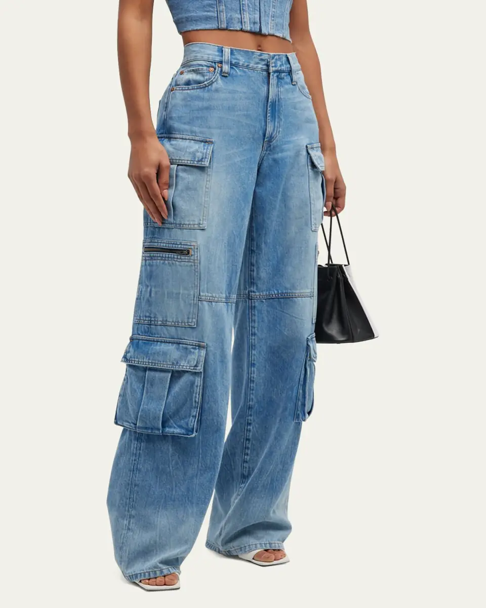 Alice + Olivia Cay Baggy Denim Cargo Pants | Thumbnail 4 Alice + Olivia Cay Baggy Denim Cargo Pants | Thumbnail 4