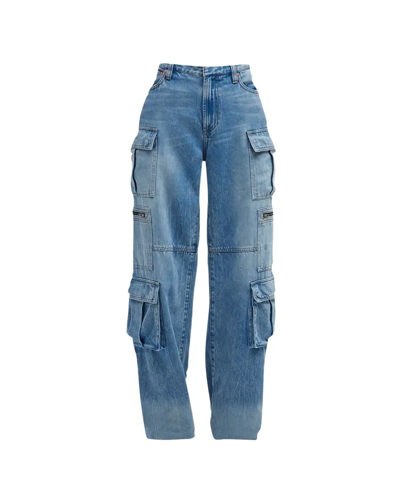 Alice + Olivia Cay Baggy Denim Cargo Pants