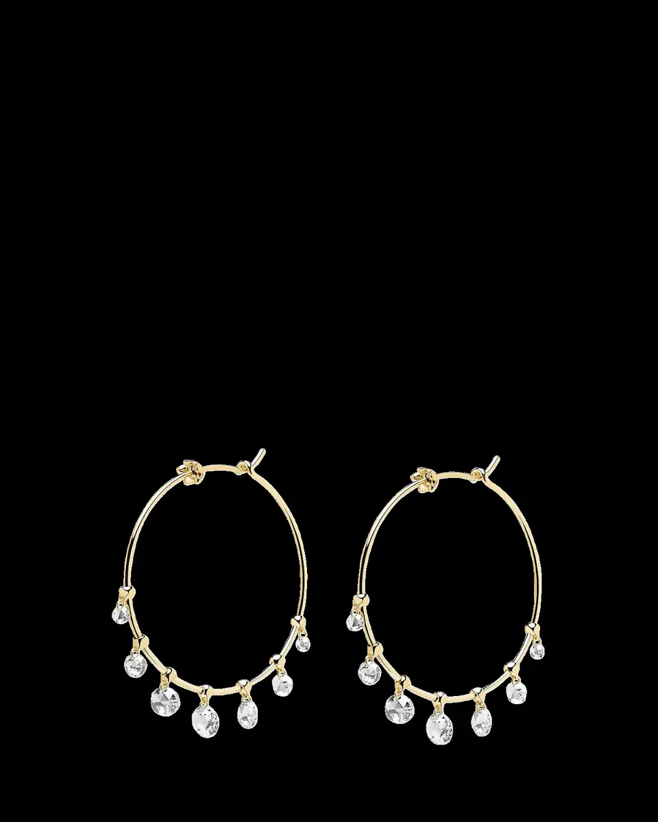 Paul Morelli Wind Chimes Hoop Earrings in 18K Gold & White Diamonds | Thumbnail 2