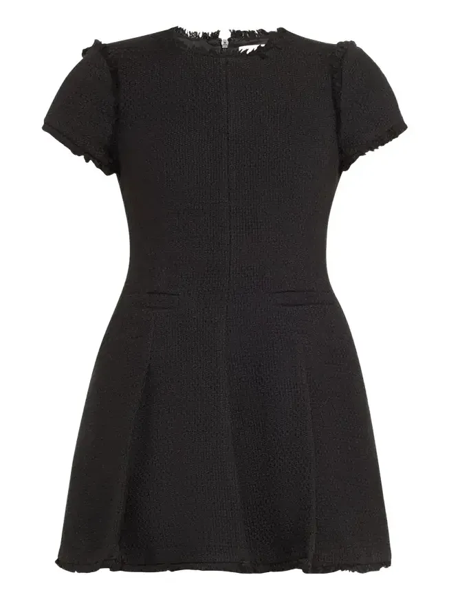 Cinq à Sept Nova Cotton Boucle Pleated Mini Dress