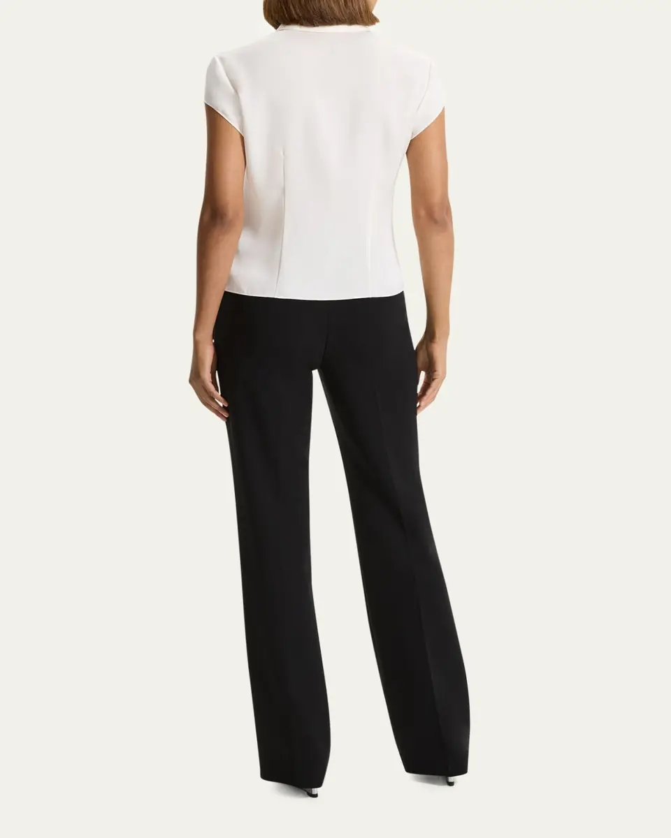 Theory Cap-Sleeve Modern Silk Georgette Blouse | Thumbnail 7 Theory Cap-Sleeve Modern Silk Georgette Blouse | Thumbnail 7