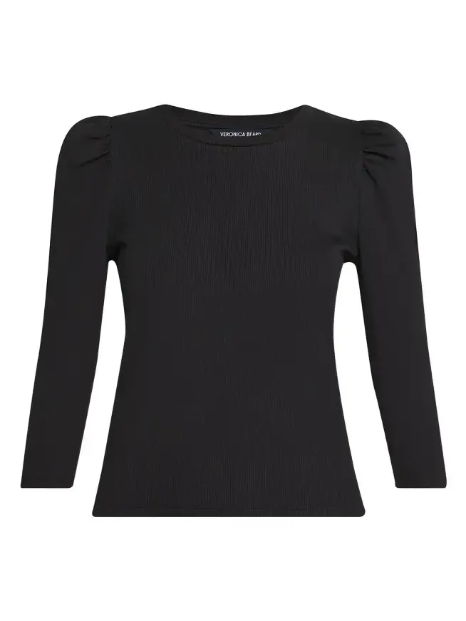 Veronica Beard Britney Puff-Sleeve Cotton Top