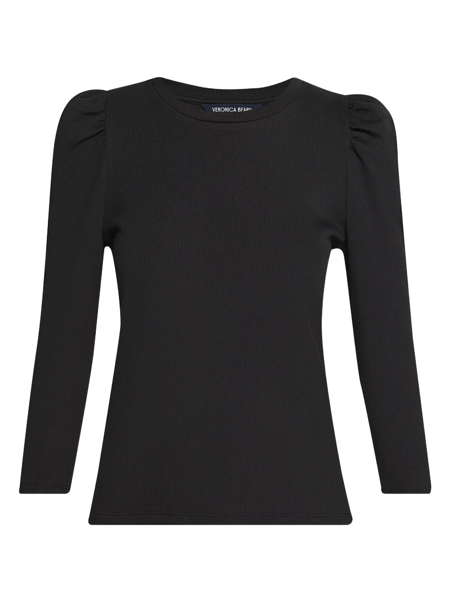 Veronica Beard Britney Puff-Sleeve Cotton Top