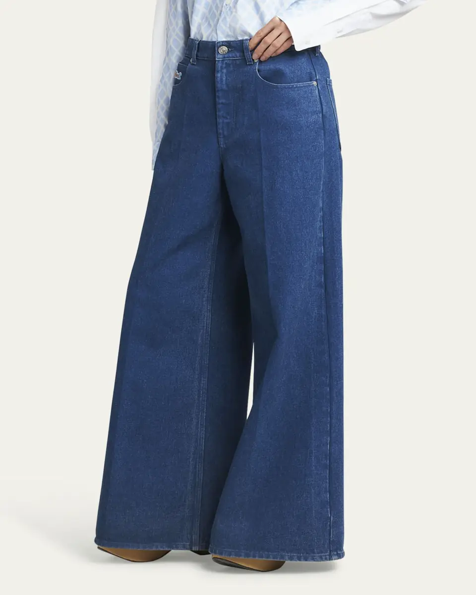 Marni Logo-Embroidered Five-Pocket Wide-Leg Denim Jeans | Thumbnail 4 Marni Logo-Embroidered Five-Pocket Wide-Leg Denim Jeans | Thumbnail 4