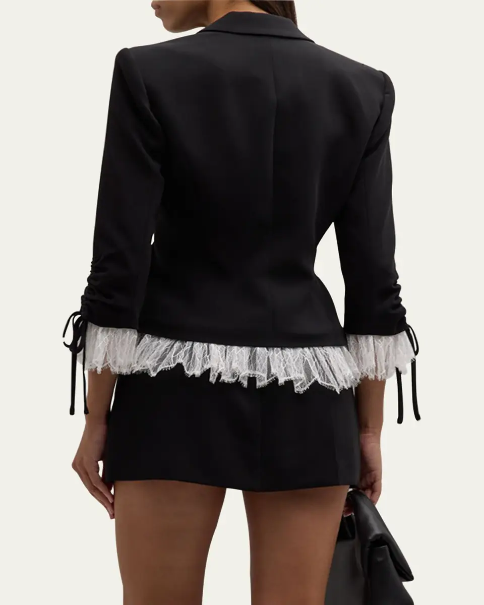 Cinq à Sept Le Petit Lace and Brooch Roxie Blazer | Thumbnail 3