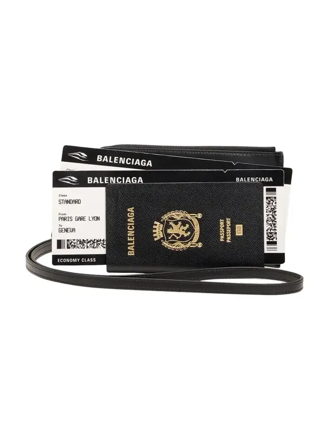 Men's Passport Zip Wallet with Strap