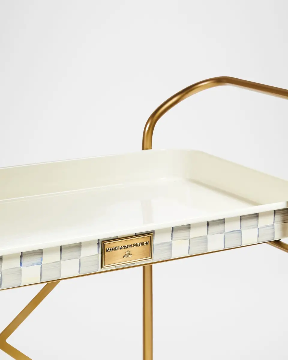 MacKenzie-Childs Sterling Check 2-Tier Kitchen Cart | Thumbnail 2 MacKenzie-Childs Sterling Check 2-Tier Kitchen Cart | Thumbnail 2