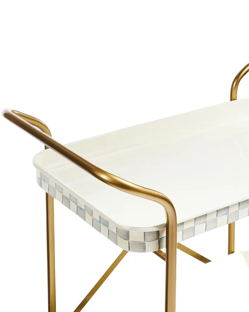 MacKenzie-Childs Sterling Check 2-Tier Kitchen Cart