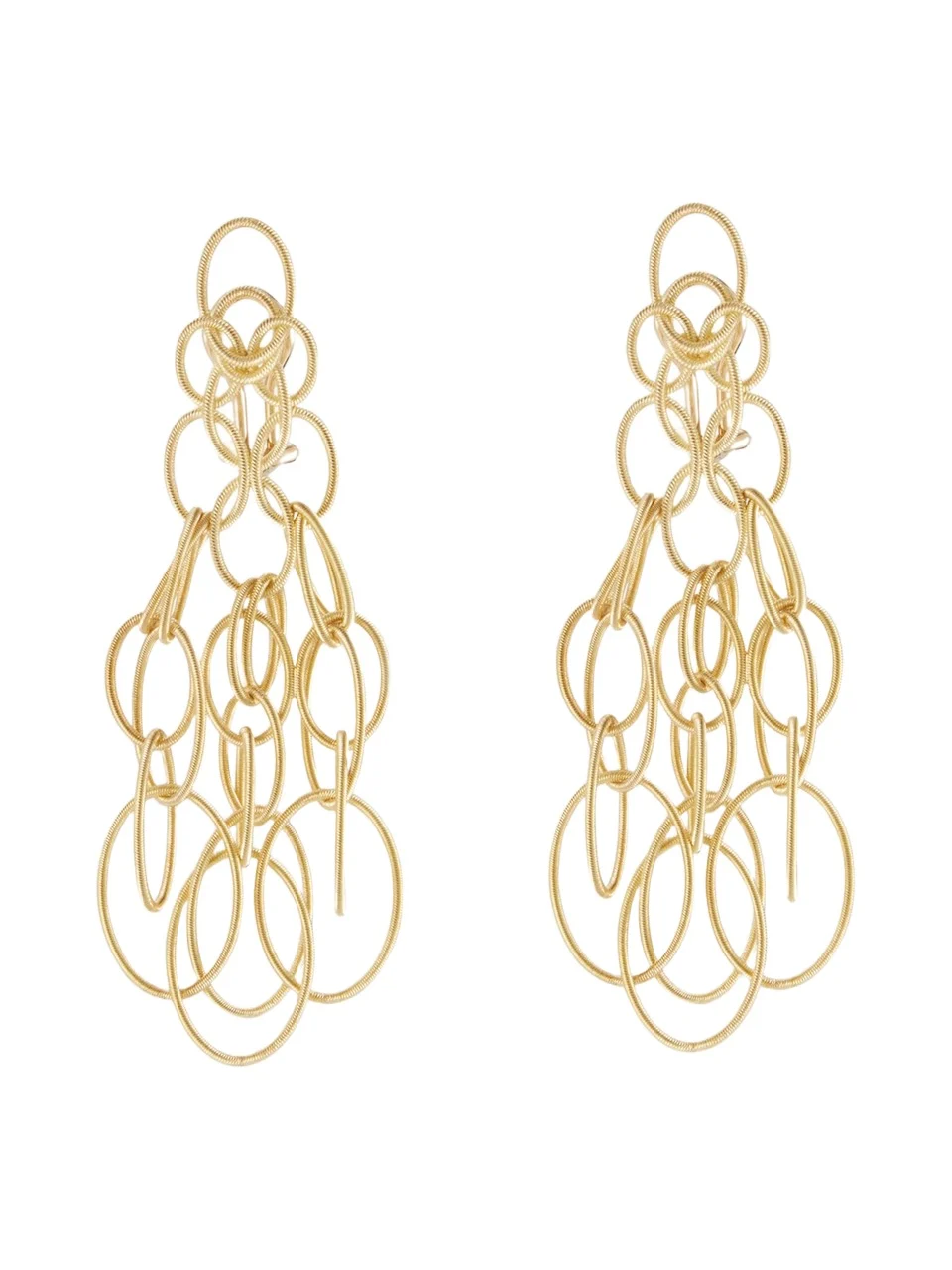 Buccellati Hawaii 18K Yellow Gold Oval Link Pendant Earrings