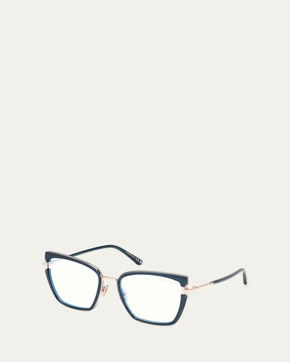 Tom Ford Butterfly Metal Blue Block Glasses | Thumbnail 2