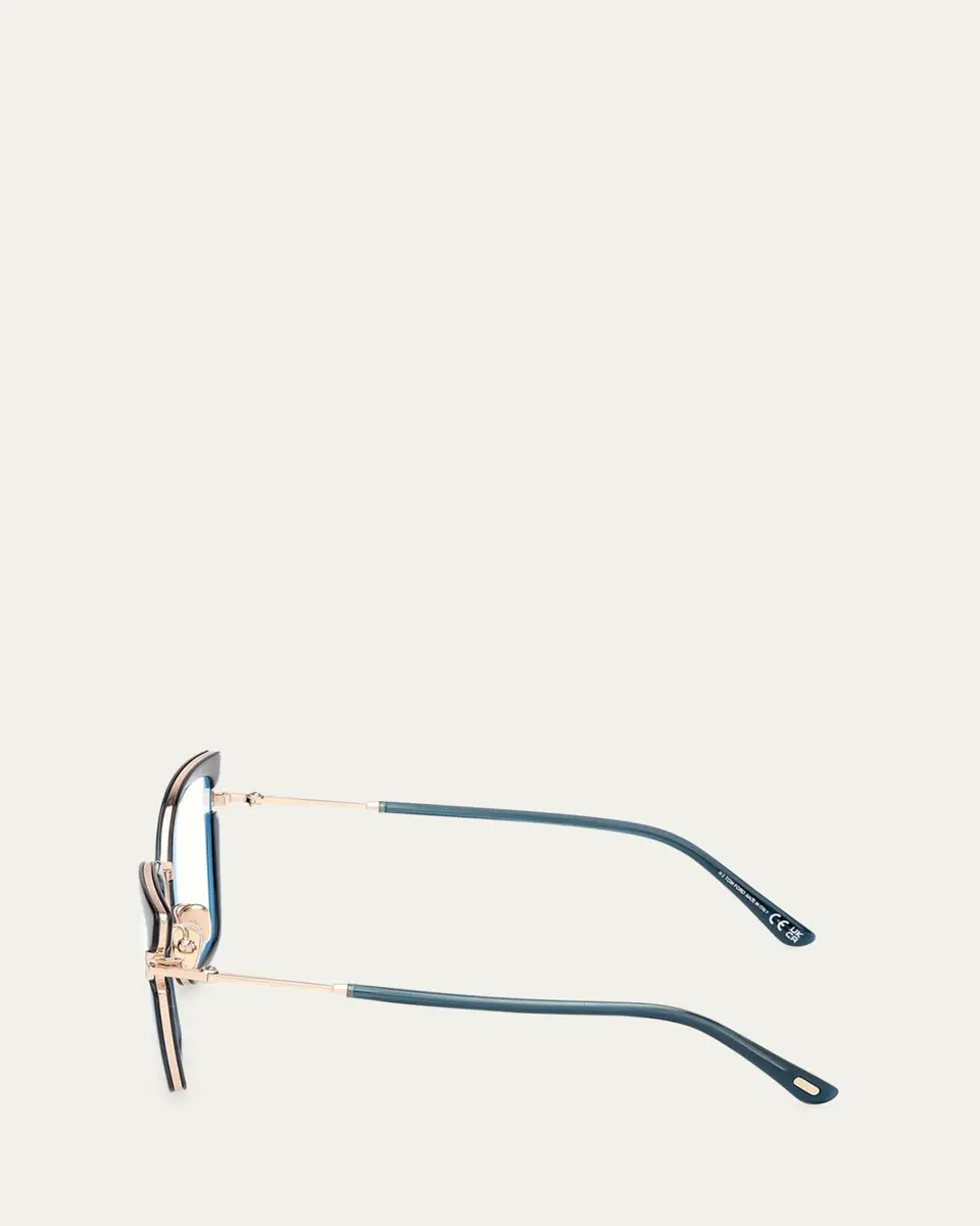 Tom Ford Butterfly Metal Blue Block Glasses | Thumbnail 3