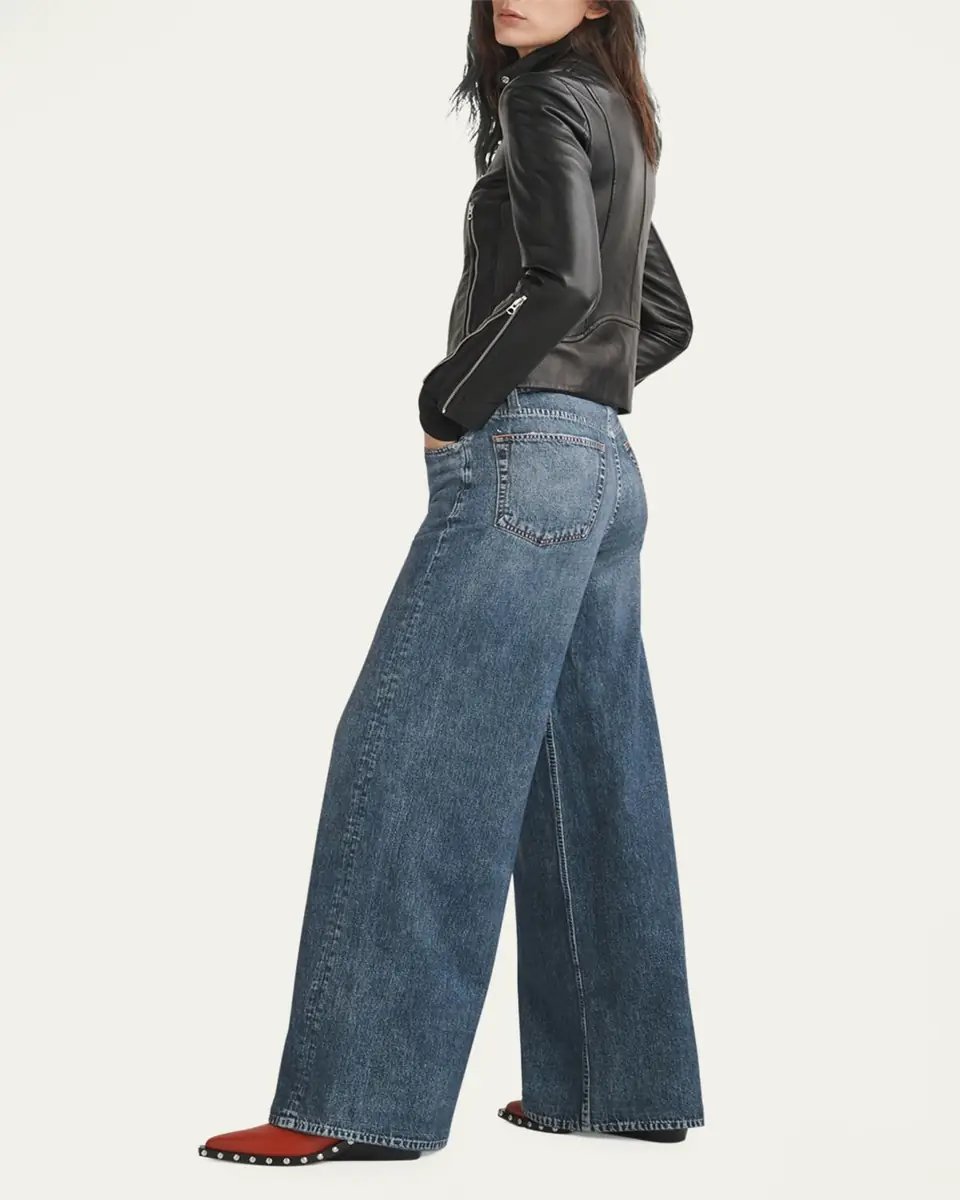 rag & bone rb Miramar Sofie Cotton-Terry Wide-Leg Jeans | Thumbnail 2