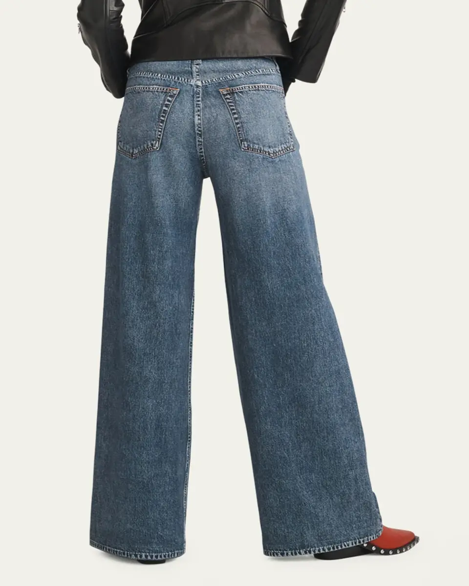 rag & bone rb Miramar Sofie Cotton-Terry Wide-Leg Jeans | Thumbnail 3