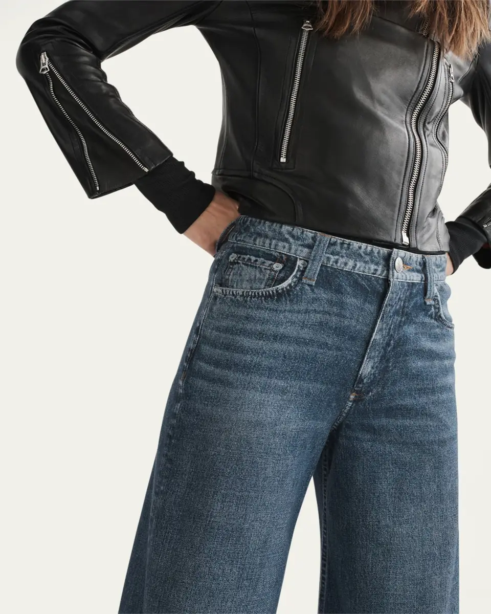 rag & bone rb Miramar Sofie Cotton-Terry Wide-Leg Jeans | Thumbnail 5