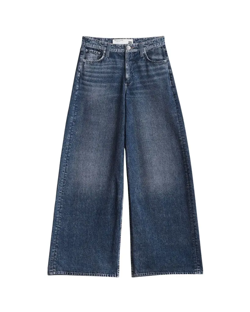 rag & bone rb Miramar Sofie Cotton-Terry Wide-Leg Jeans