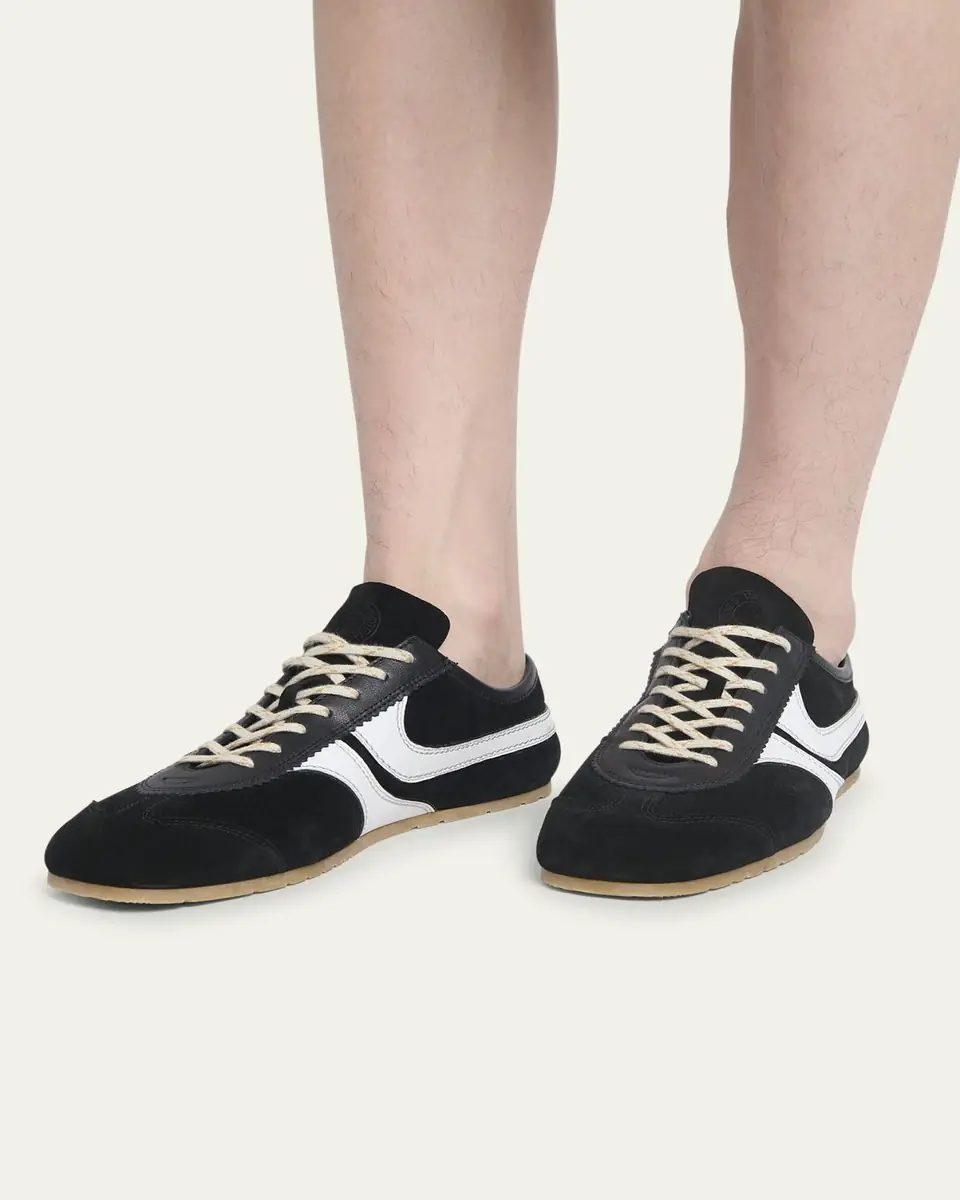 Dries Van Noten Men's Suede and Leather Trainer Sneakers | Thumbnail 2 Dries Van Noten Men's Suede and Leather Trainer Sneakers | Thumbnail 2