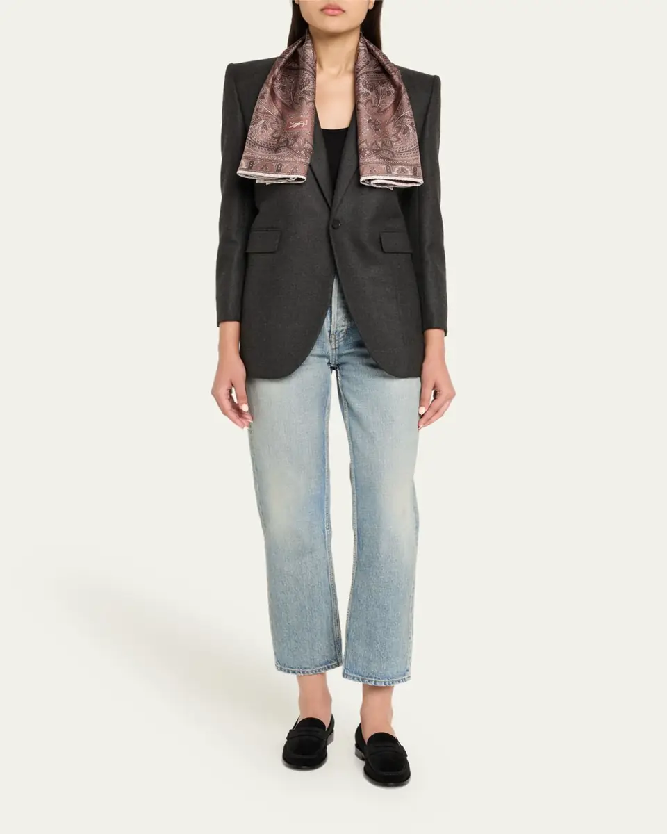 Saint Laurent Vintage Paisley Silk Twill Scarf | Thumbnail 2
