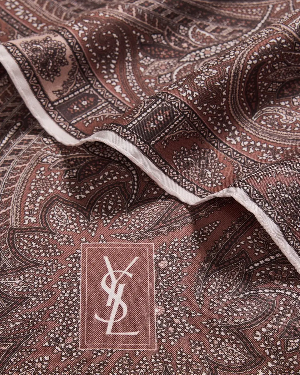 Saint Laurent Vintage Paisley Silk Twill Scarf | Thumbnail 4