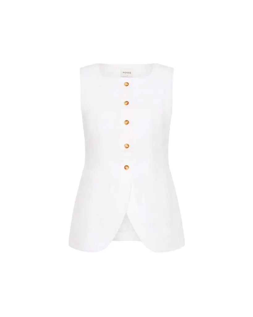 Posse Emma Linen Vest | Image 1 Posse Emma Linen Vest | Image 1