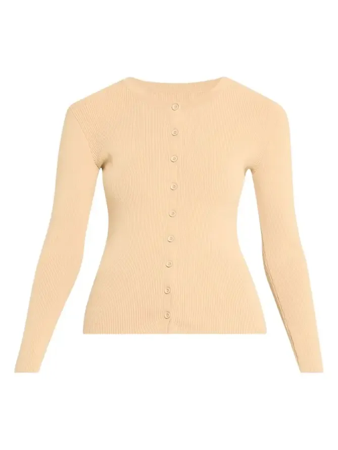 Aexae Fine Knit Ribbed Cardigan