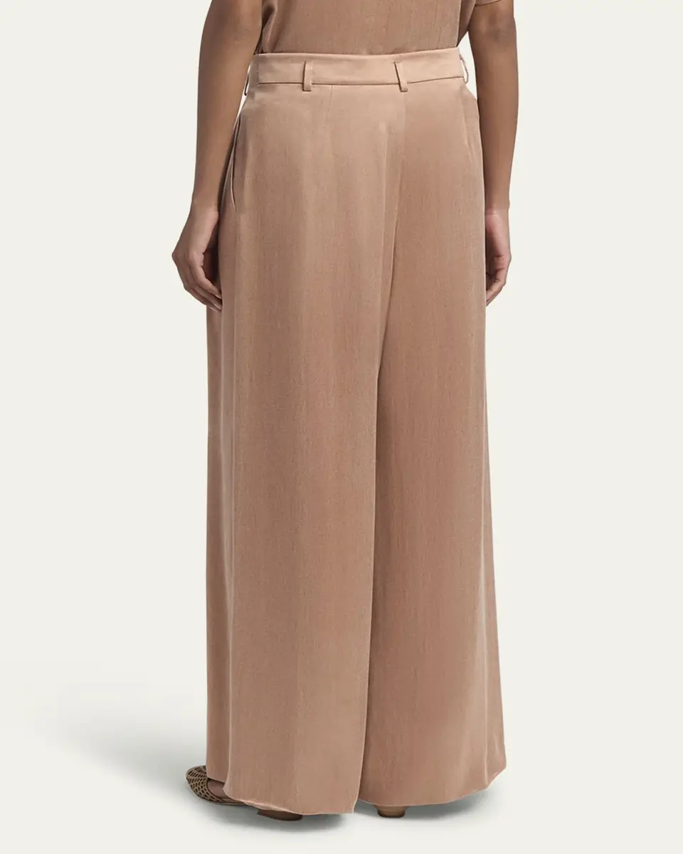 Giorgio Armani Pleated Wide Leg Viscose-Blend Trousers | Thumbnail 3 Giorgio Armani Pleated Wide Leg Viscose-Blend Trousers | Thumbnail 3