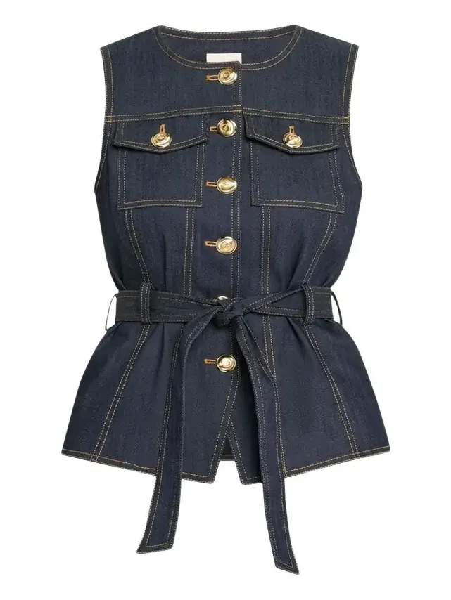 Cinq à Sept Reenee Belted Denim Vest