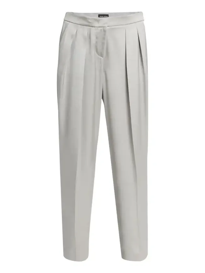Pleated Skinny Leg Silk Trousers Pleated Skinny Leg Silk Trousers