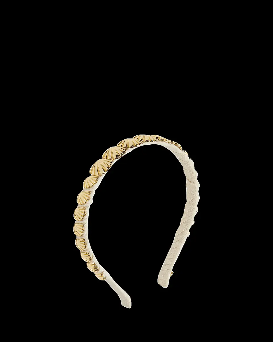 Lele Sadoughi Golden Shell Wrapped Slim Headband | Thumbnail 2