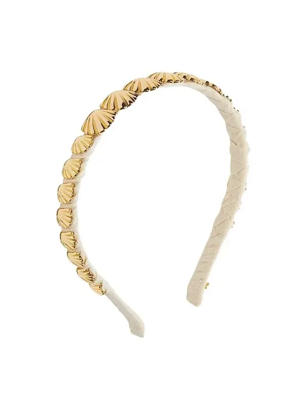 Lele Sadoughi Golden Shell Wrapped Slim Headband