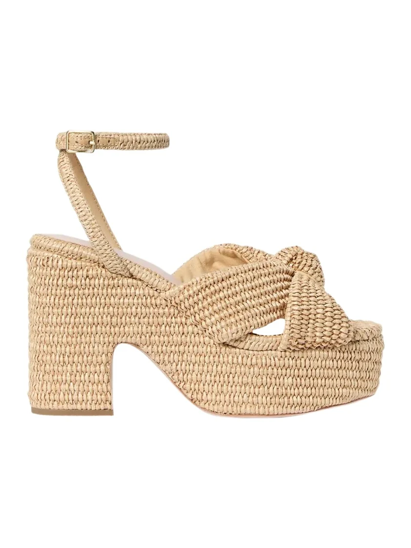 Loeffler Randall Raffia Knotted Chunky Platform Sandals