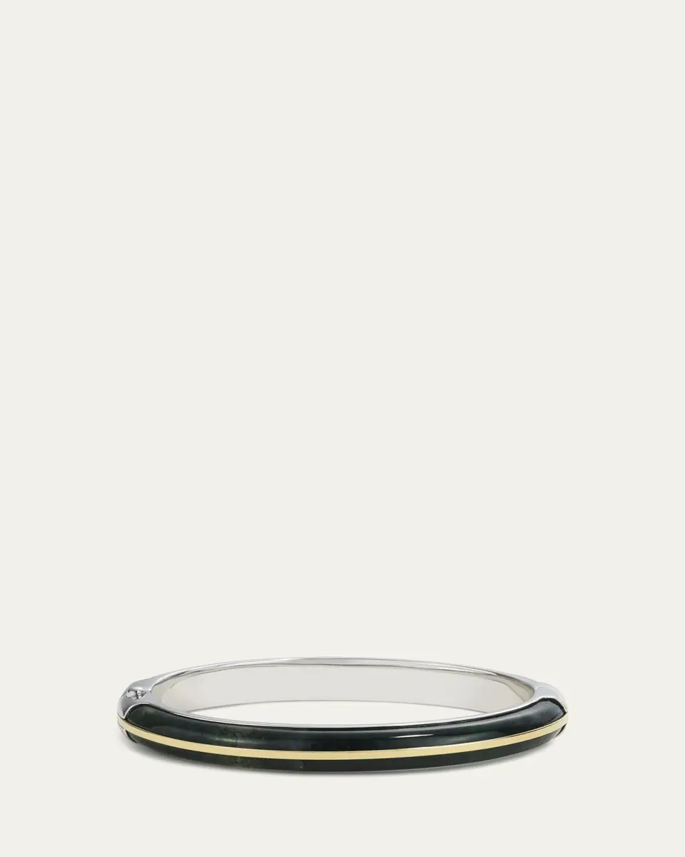 By Pariah Essential Stacking Cuff Bracelet, Moss Agate | Thumbnail 2
