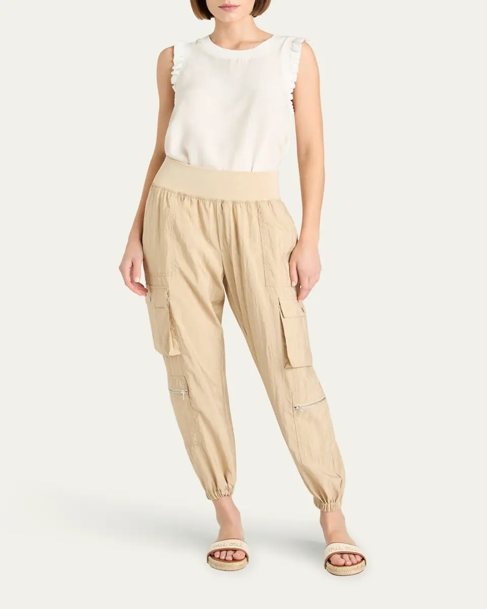 Cinq à Sept Genevive Satin Cargo Jogger Pants | Thumbnail 2