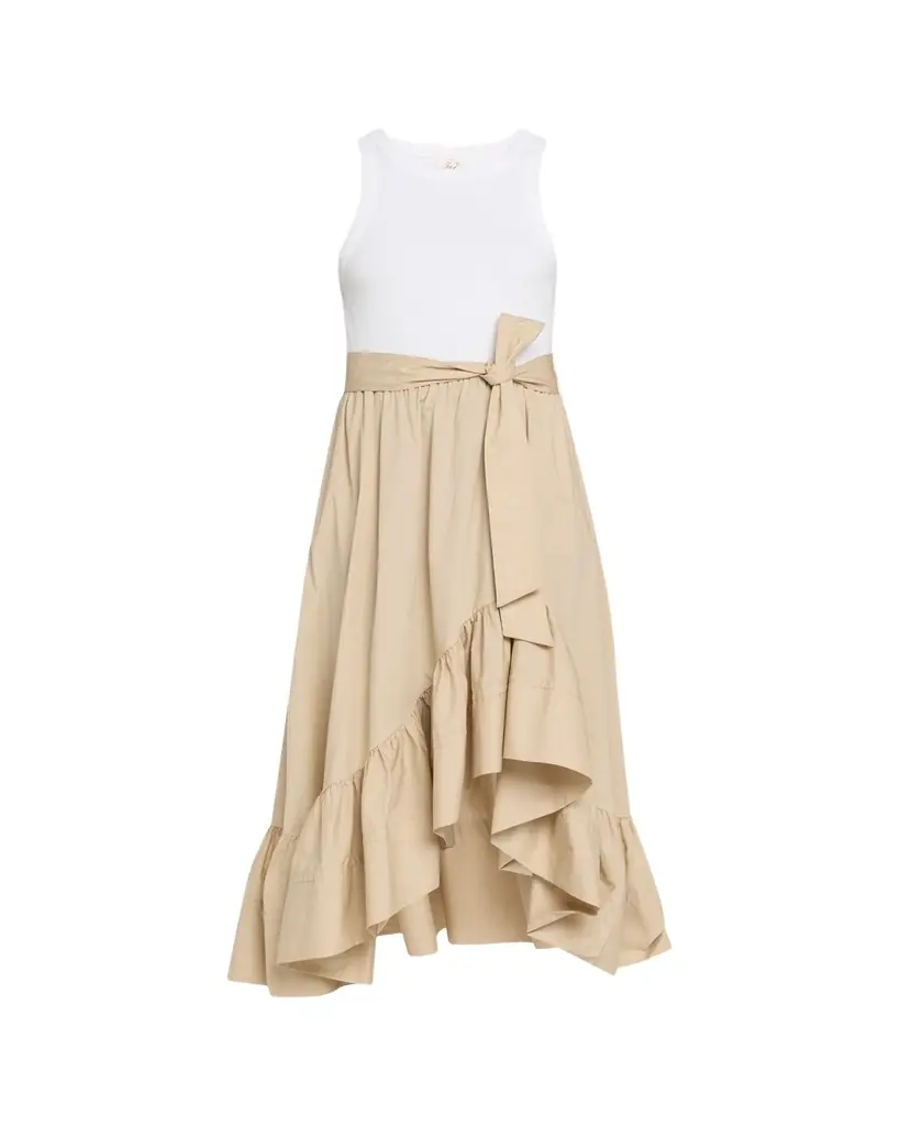 Cinq à Sept Zayla Two-Tone Midi Dress | Image 1 Cinq à Sept Zayla Two-Tone Midi Dress | Image 1