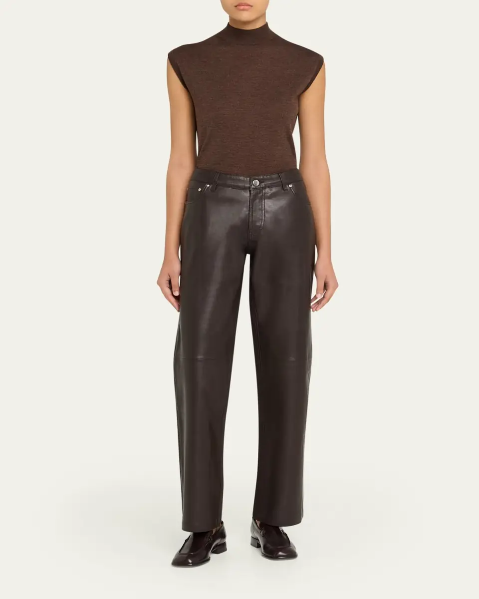 EB Denim Low-Rise Baggy Leather Jeans | Thumbnail 2 EB Denim Low-Rise Baggy Leather Jeans | Thumbnail 2
