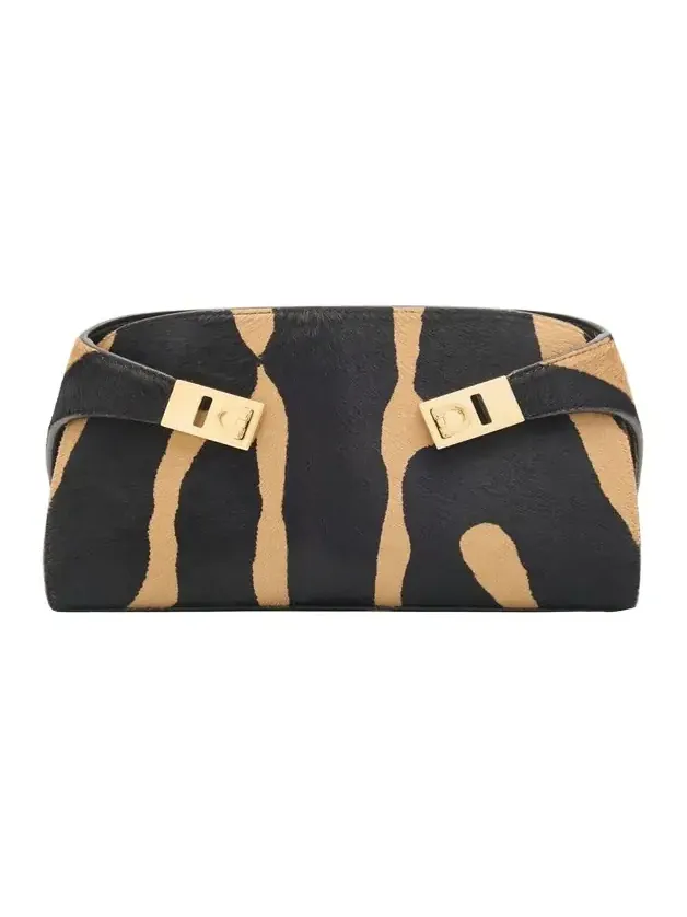 Hug Zebra-Print Calf Hair Shoulder Bag Hug Zebra-Print Calf Hair Shoulder Bag