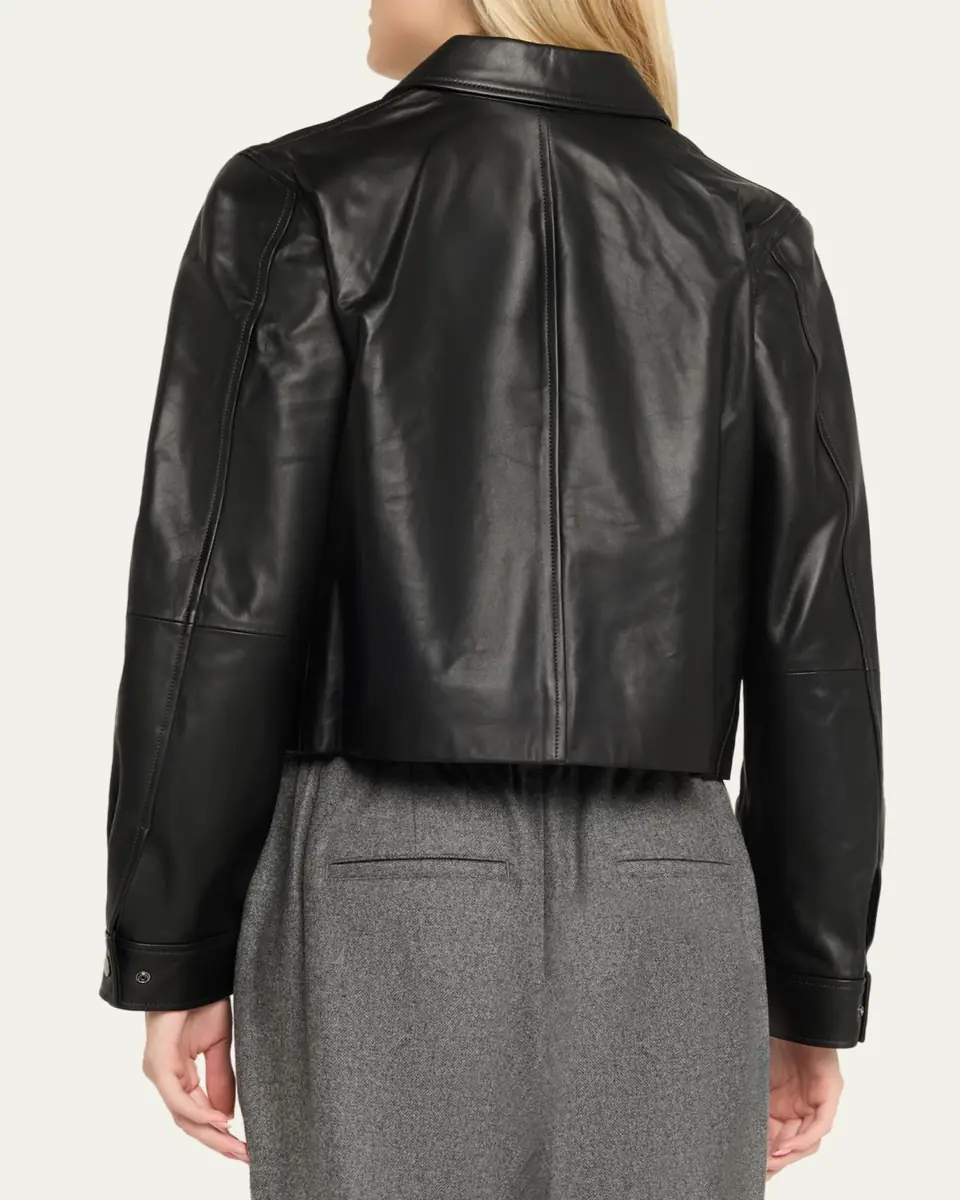 Vince Cropped Faux Leather Jacket | Thumbnail 3 Vince Cropped Faux Leather Jacket | Thumbnail 3