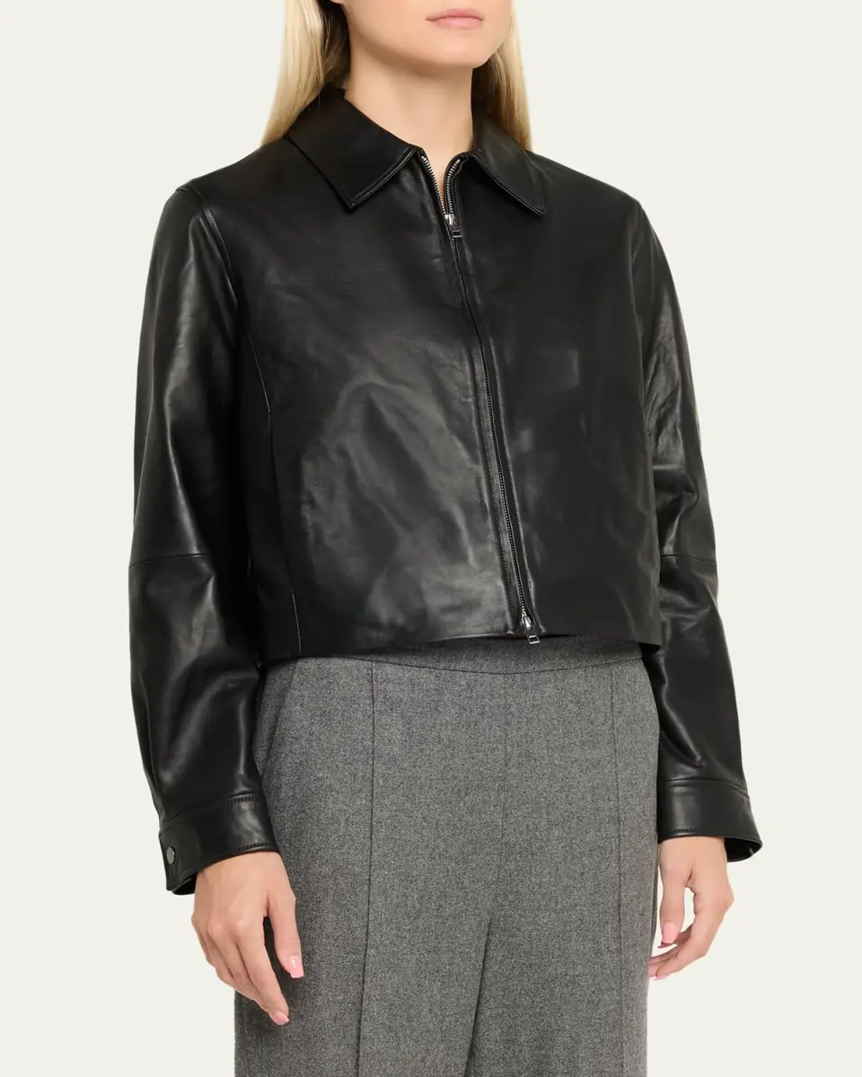 Vince Cropped Faux Leather Jacket | Thumbnail 4 Vince Cropped Faux Leather Jacket | Thumbnail 4